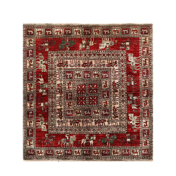 Bokara Rug Co., Inc. OneofaKind 5' Square Wool Area Rug in Wayfair